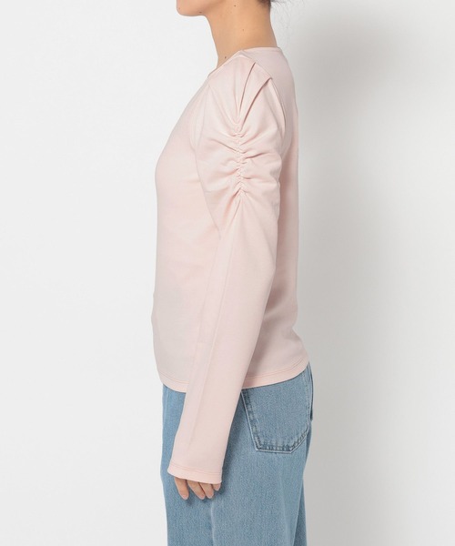 mysty woman(ミスティウーマン)の「【WEB限定】ギャザースリーブプルオーバー 326663(Tシャツ/カットソー・レディース・アイボリー/オフホワイト/ブラック/ブラウン/ピンク・FREE)」の13枚目の写真