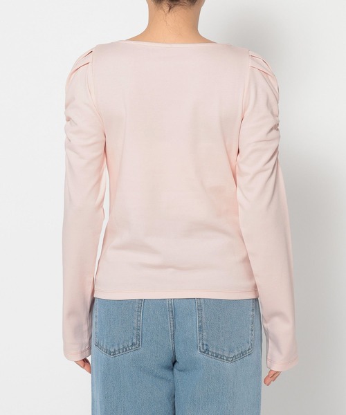 mysty woman(ミスティウーマン)の「【WEB限定】ギャザースリーブプルオーバー 326663(Tシャツ/カットソー・レディース・アイボリー/オフホワイト/ブラック/ブラウン/ピンク・FREE)」の14枚目の写真