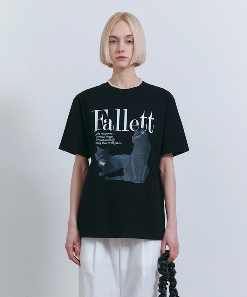 .KOM(ドットコム)の「A'GEM/9 × .kom 『FALLETT/ファレット』 DEUX NERO SHORT SLEEVE/ネロショートスリーブ(Tシャツ/カットソー・レディース・ホワイト/チャコールグレー/ブラック・M)」の3枚目の写真