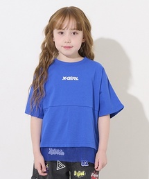 カラフルロゴメッシュ切替半袖Tシャツ