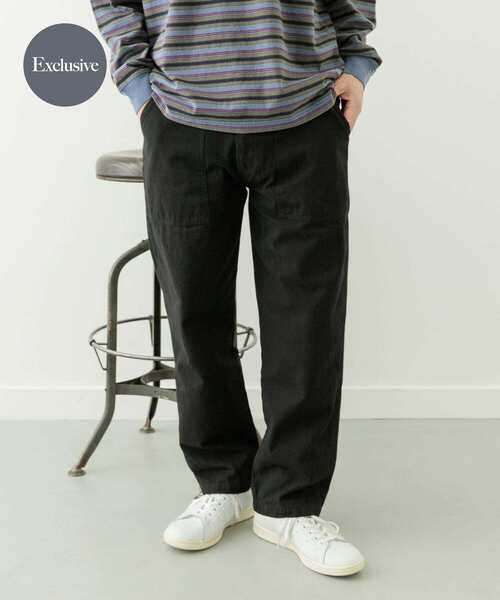 Gung Ho ベイカーパンツ 32 ブラック セール】GUNG HO / ガンホー 4POCKETS WIDE FATIGUE TROUSER ワイド