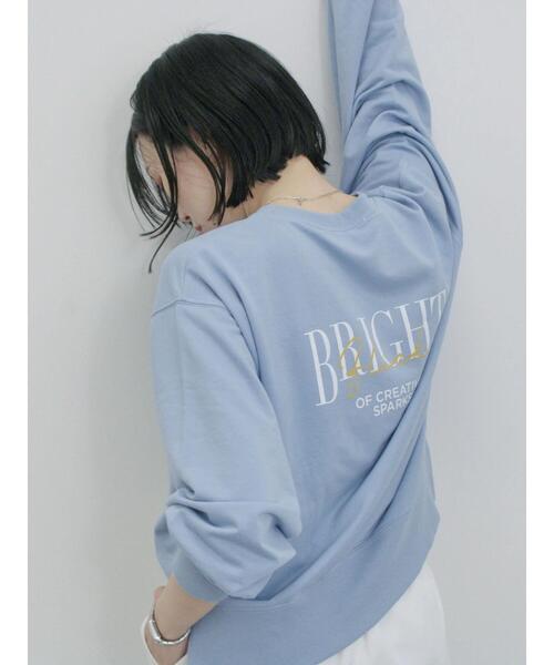 Samansa Mos2 blue（サマンサモスモスブルー）の「ミニ裏毛アソートプリントプルオーバー（ニット/セーター・レディース・グレー/チャコールグレー/ブルー/オフホワイト/イエロー・F）」の4枚目の写真