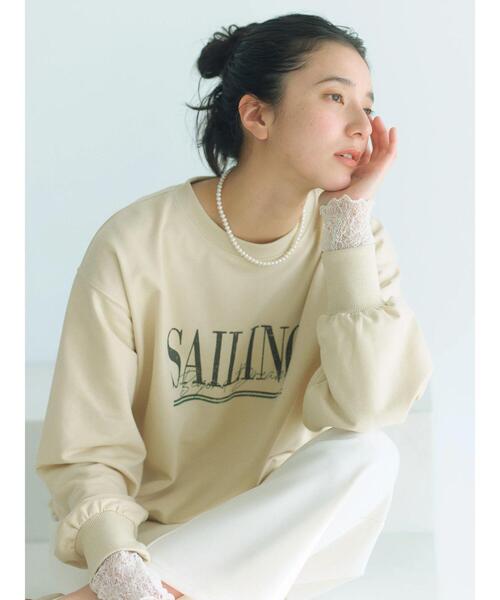 Samansa Mos2 blue（サマンサモスモスブルー）の「ミニ裏毛アソートプリントプルオーバー（ニット/セーター・レディース・グレー/チャコールグレー/ブルー/オフホワイト/イエロー・F）」の6枚目の写真