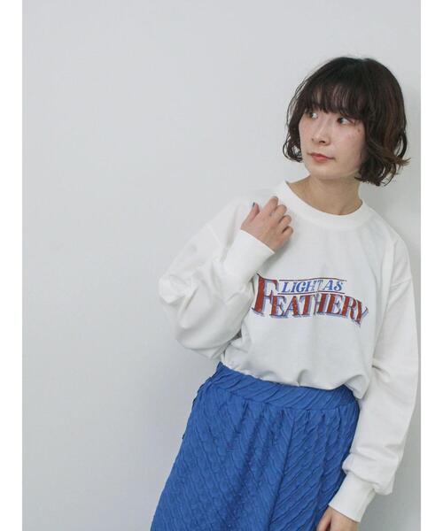 Samansa Mos2 blue（サマンサモスモスブルー）の「ミニ裏毛アソートプリントプルオーバー（ニット/セーター・レディース・グレー/チャコールグレー/ブルー/オフホワイト/イエロー・F）」の9枚目の写真