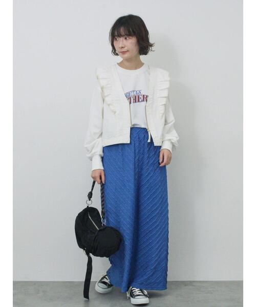 Samansa Mos2 blue（サマンサモスモスブルー）の「ミニ裏毛アソートプリントプルオーバー（ニット/セーター・レディース・グレー/チャコールグレー/ブルー/オフホワイト/イエロー・F）」の10枚目の写真