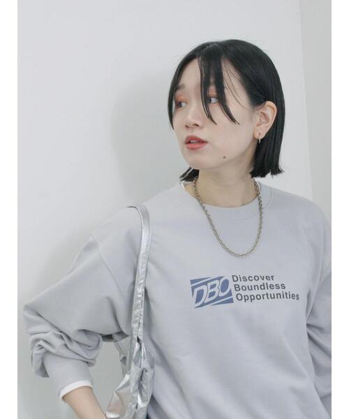 Samansa Mos2 blue（サマンサモスモスブルー）の「ミニ裏毛アソートプリントプルオーバー（ニット/セーター・レディース・グレー/チャコールグレー/ブルー/オフホワイト/イエロー・F）」の12枚目の写真