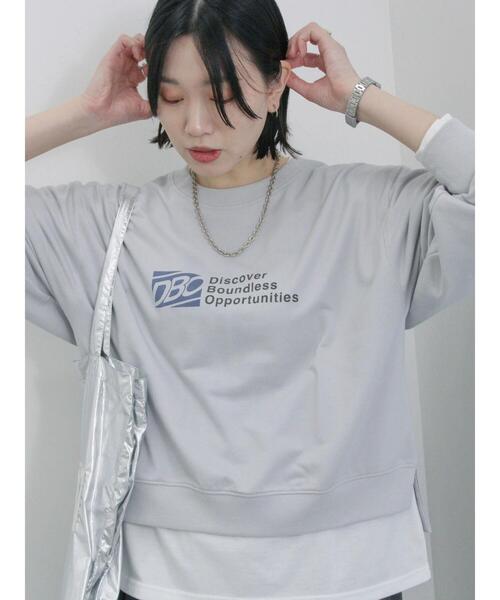 Samansa Mos2 blue（サマンサモスモスブルー）の「ミニ裏毛アソートプリントプルオーバー（ニット/セーター・レディース・グレー/チャコールグレー/ブルー/オフホワイト/イエロー・F）」の14枚目の写真