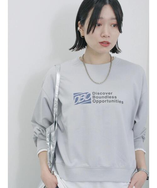 Samansa Mos2 blue（サマンサモスモスブルー）の「ミニ裏毛アソートプリントプルオーバー（ニット/セーター・レディース・グレー/チャコールグレー/ブルー/オフホワイト/イエロー・F）」の15枚目の写真