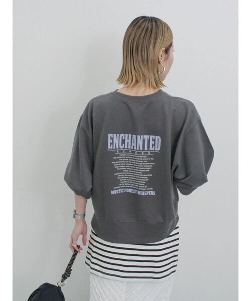 Samansa Mos2 blue（サマンサモスモスブルー）の「ミニ裏毛アソートプリントプルオーバー（ニット/セーター・レディース・グレー/チャコールグレー/ブルー/オフホワイト/イエロー・F）」の17枚目の写真