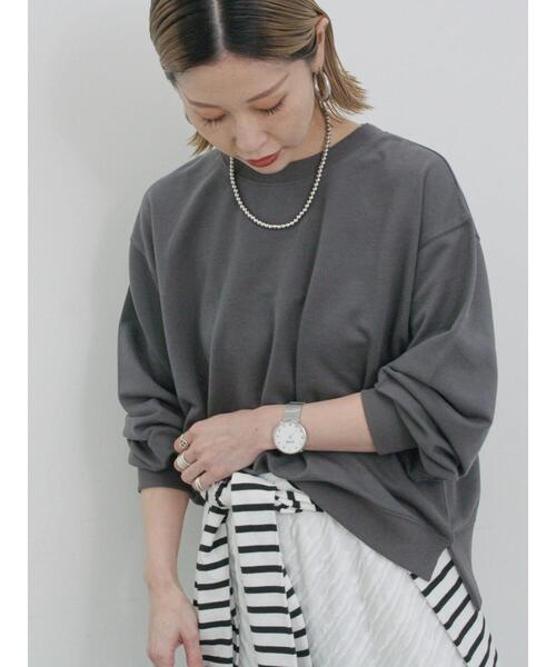 Samansa Mos2 blue（サマンサモスモスブルー）の「ミニ裏毛アソートプリントプルオーバー（ニット/セーター・レディース・グレー/チャコールグレー/ブルー/オフホワイト/イエロー・F）」の19枚目の写真