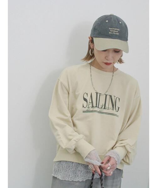 Samansa Mos2 blue（サマンサモスモスブルー）の「ミニ裏毛アソートプリントプルオーバー（ニット/セーター・レディース・グレー/チャコールグレー/ブルー/オフホワイト/イエロー・F）」の22枚目の写真