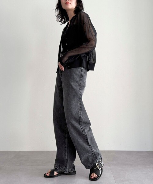 fredy emue（フレディエミュ）の「リネン混配色シアーカーディガン（カーディガン/ボレロ・レディース・グレー/オフホワイト/ブラック/ベビーピンク・38）」の19枚目の写真