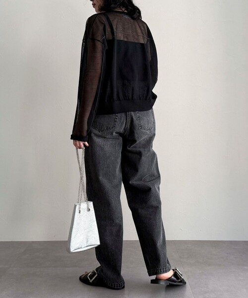 fredy emue（フレディエミュ）の「リネン混配色シアーカーディガン（カーディガン/ボレロ・レディース・グレー/オフホワイト/ブラック/ベビーピンク・38）」の20枚目の写真