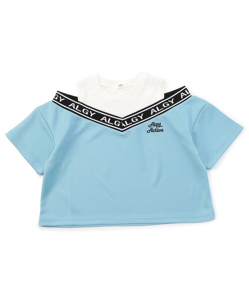 algy(アルジー)の「【AC半袖TIVE/セットアップ】ドッキング半袖T_ 吸水速乾(Tシャツ/カットソー・キッズ・オフホワイト/サックスブルー/ブラック・SMALL/MEDIUM/X-SMALL/XX-SMALL)」の3枚目の写真