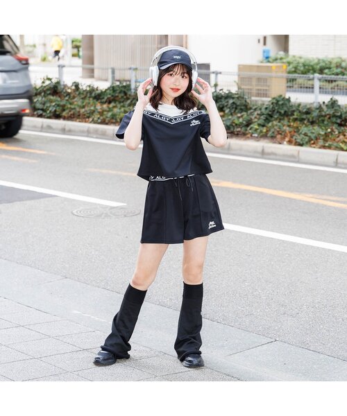 algy(アルジー)の「【AC半袖TIVE/セットアップ】ドッキング半袖T_ 吸水速乾(Tシャツ/カットソー・キッズ・オフホワイト/サックスブルー/ブラック・SMALL/MEDIUM/X-SMALL/XX-SMALL)」の4枚目の写真