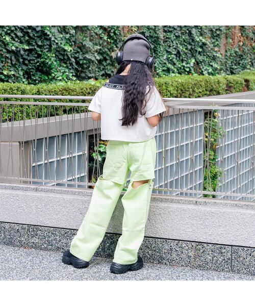 algy(アルジー)の「【AC半袖TIVE/セットアップ】ドッキング半袖T_ 吸水速乾(Tシャツ/カットソー・キッズ・オフホワイト/サックスブルー/ブラック・SMALL/MEDIUM/X-SMALL/XX-SMALL)」の7枚目の写真