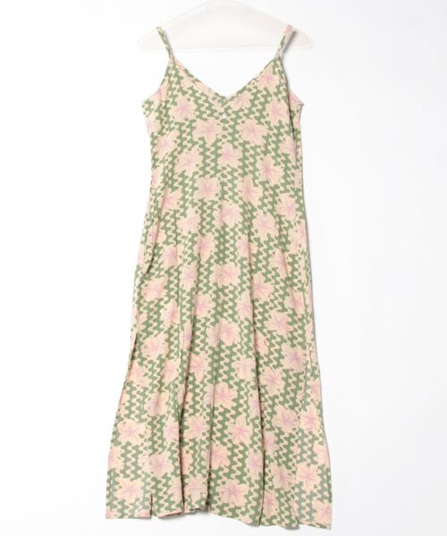 ROXY（ロキシー）の「STAY SUNNY SLIP DRES /ロキシーハイビスカス柄キャミソールロングワンピース（ワンピース・レディース・グリーン・SMALL/MEDIUM/X-SMALL）」の16枚目の写真
