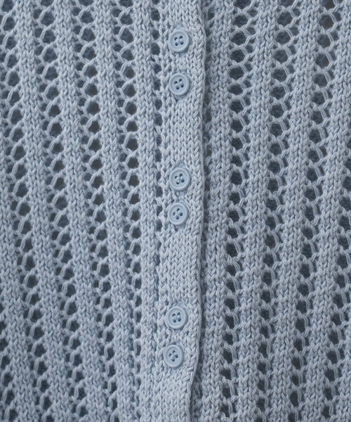 natural couture（ナチュラルクチュール）の「【WEB限定】メッシュ編み衿付きニットカーディガン（カーディガン/ボレロ・レディース・ブラック/サックスブルー/アイボリー・FREE）」の17枚目の写真