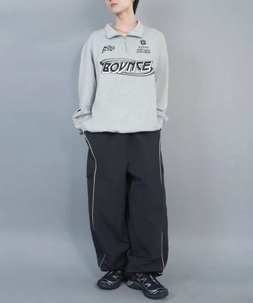 セール】ハーフジップロゴスウェット/ゲームデザイン（スウェット