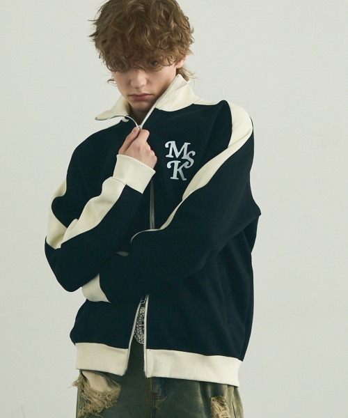 Shoowtime(ショウタイム)の「Line double zip oversize track jacket / ラインダブルジップオーバーサイズトラックジャケット(その他アウター・メンズ・バーガンディー/オフホワイト/ブラック系・LARGE/X-LARGE/MEDIUM)」の2枚目の写真