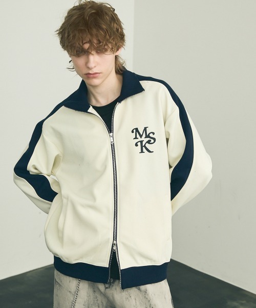 セール】Line double zip oversize track jacket / ラインダブルジップ