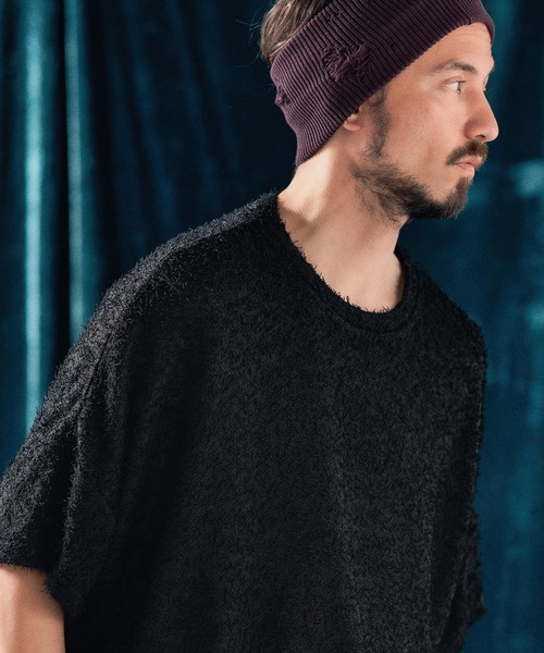 ANGENEHM（アンゲネーム）の「mt9530-Feather texture oversized T-shirt Tシャツ（Tシャツ/カットソー・メンズ・ブラック/チャコール/キナリ・S/M/L）」の12枚目の写真