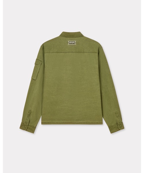 【送料関税込】KENZO オーバーコットン Tシャツ グリーン セール】ワークウエア コットン オーバーシャツ（シャツ