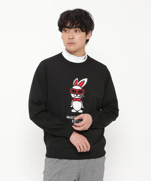 MASTER BUNNY EDITION(マスターバニーエディション)の「【MASTER BUNNY EDITION】【SWAGGY BUNNY】天竺 クルーネックニットプルオーバー(ニット/セーター・メンズ・ホワイト/ブラック・LARGE/X-LARGE/XX-LARGE)」の4枚目の写真
