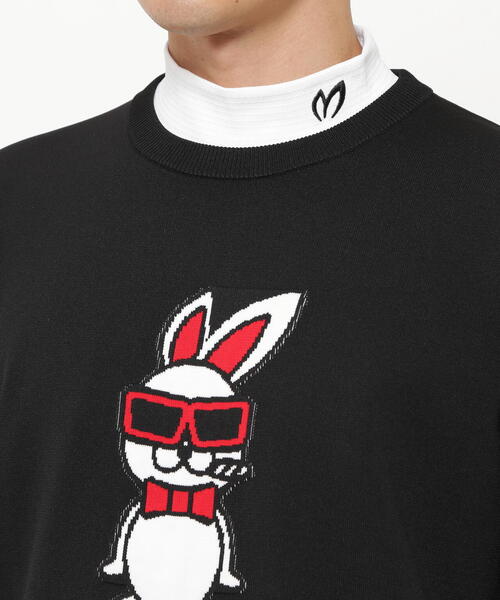MASTER BUNNY EDITION(マスターバニーエディション)の「【MASTER BUNNY EDITION】【SWAGGY BUNNY】天竺 クルーネックニットプルオーバー(ニット/セーター・メンズ・ホワイト/ブラック・LARGE/X-LARGE/XX-LARGE)」の9枚目の写真