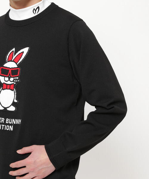 MASTER BUNNY EDITION(マスターバニーエディション)の「【MASTER BUNNY EDITION】【SWAGGY BUNNY】天竺 クルーネックニットプルオーバー(ニット/セーター・メンズ・ホワイト/ブラック・LARGE/X-LARGE/XX-LARGE)」の10枚目の写真