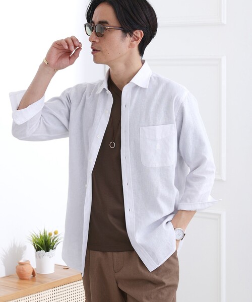 TAKEO KIKUCHI（タケオキクチ）の「【LIMITED】リネンブレンド 7分袖シャツ（シャツ/ブラウス・メンズ・ホワイト/ベージュ系その他4/ブラック・01/02/03/04/05）」の10枚目の写真
