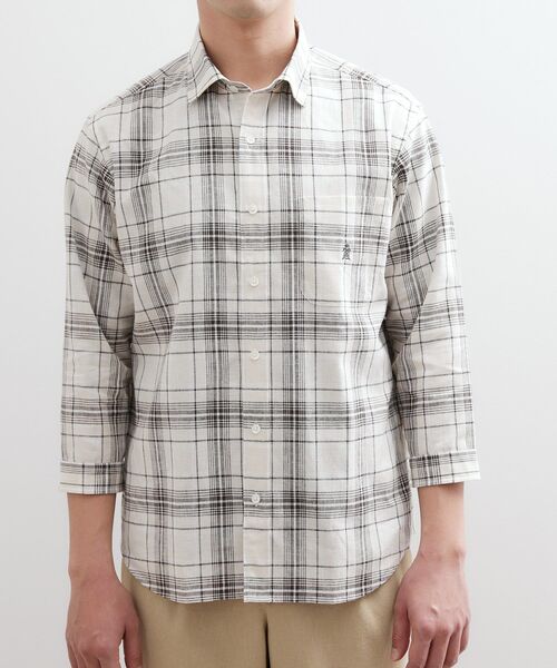 TAKEO KIKUCHI（タケオキクチ）の「【LIMITED】リネンブレンド 7分袖シャツ（シャツ/ブラウス・メンズ・ホワイト/ベージュ系その他4/ブラック・01/02/03/04/05）」の12枚目の写真