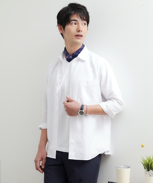 TAKEO KIKUCHI（タケオキクチ）の「【LIMITED】リネンブレンド 7分袖シャツ（シャツ/ブラウス・メンズ・ホワイト/ベージュ系その他4/ブラック・01/02/03/04/05）」の7枚目の写真