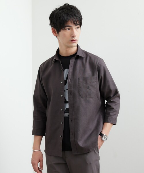 TAKEO KIKUCHI（タケオキクチ）の「【LIMITED】リネンブレンド 7分袖シャツ（シャツ/ブラウス・メンズ・ホワイト/ベージュ系その他4/ブラック・01/02/03/04/05）」の8枚目の写真