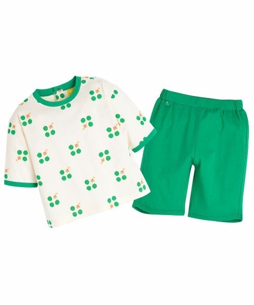 moimoln(モイモルン)の「スターツリー&バルーン7分袖トップス&パンツ(Tシャツ/カットソー・キッズ・ピンク/グリーン・130cm/120cm/110cm/100cm/90cm)」の2枚目の写真
