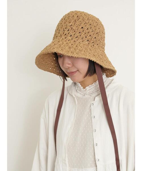 Samansa Mos2（サマンサ モスモス）の「【消臭効果】レトロフラワーハット（ハット・レディース・ブラウン/ブルー・F）」の2枚目の写真