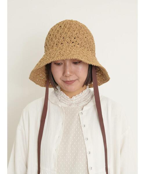 Samansa Mos2（サマンサ モスモス）の「【消臭効果】レトロフラワーハット（ハット・レディース・ブラウン/ブルー・F）」の3枚目の写真