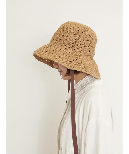 Samansa Mos2（サマンサ モスモス）の「【消臭効果】レトロフラワーハット（ハット・レディース・ブラウン/ブルー・F）」の5枚目の写真