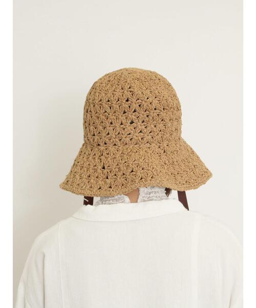 Samansa Mos2（サマンサ モスモス）の「【消臭効果】レトロフラワーハット（ハット・レディース・ブラウン/ブルー・F）」の6枚目の写真