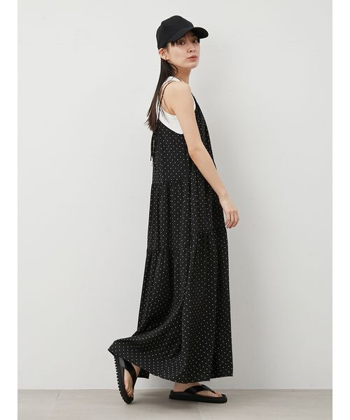 Mila Owen(ミラオーウェン)の「ダブルリボンホルターネックキャミワンピース(ワンピース・レディース・ライム/ドット/モカ・0/1)」の7枚目の写真