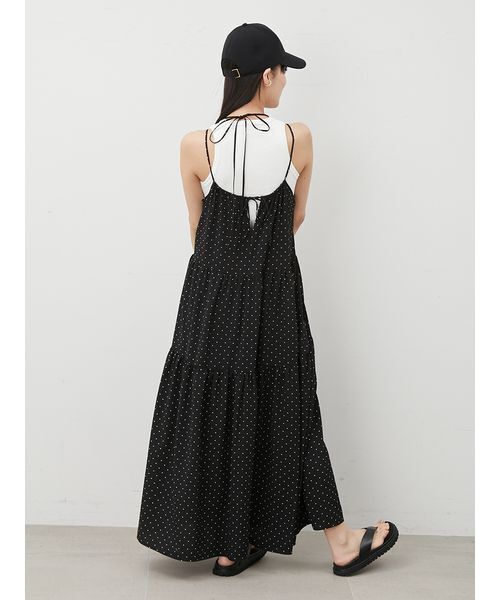 Mila Owen(ミラオーウェン)の「ダブルリボンホルターネックキャミワンピース(ワンピース・レディース・ライム/ドット/モカ・0/1)」の8枚目の写真
