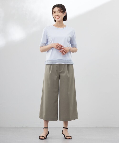 J.PRESS Ladies(J.プレス レディス)の「【洗える】スムースジャージー レース カットソー(Tシャツ/カットソー・レディース・ホワイト系/イエロー系/ピンク系/サックスブルー系/ネイビー系・SMALL)」の18枚目の写真