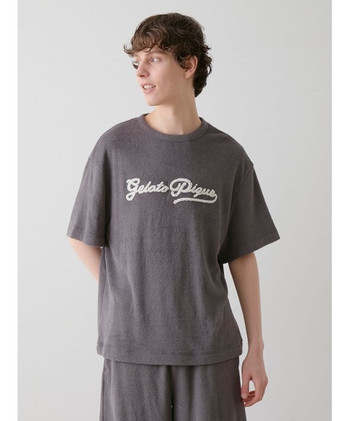セール】【HOMME】パイルロゴ刺繍Tシャツ（ルームウェア