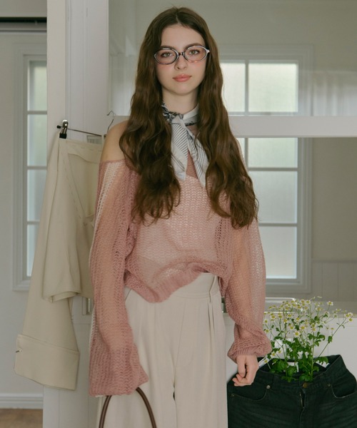 loin nuit（ロワンニュイ）の「sheer double line knit / シアーダブル