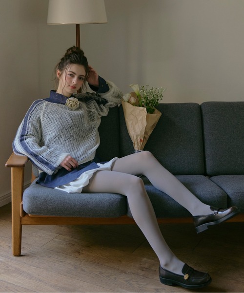 loin nuit（ロワンニュイ）の「sheer double line knit / シアーダブル