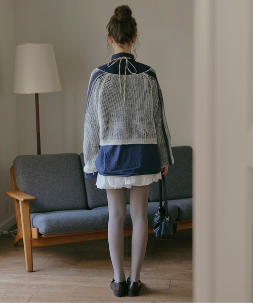 loin nuit（ロワンニュイ）の「sheer double line knit / シアーダブル