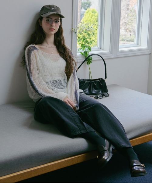 ニット セーター sheer double line knit / シアーダブルラインニット レディース sheer double line knit / シアーダブルラインニット（ニット