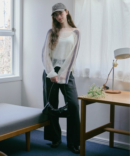ニット セーター sheer double line knit / シアーダブルラインニット レディース sheer double line knit / シアーダブルラインニット（ニット
