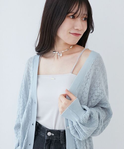 MAJESTIC LEGON(マジェスティックレゴン)の「カップ付きキャミソール(キャミソール・レディース・ブラック/アイボリー/ブラウン/グレー・MEDIUM)」の4枚目の写真