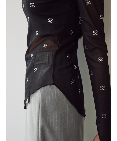 セール】S Motif Sheer U Neck Top（Tシャツ/カットソー